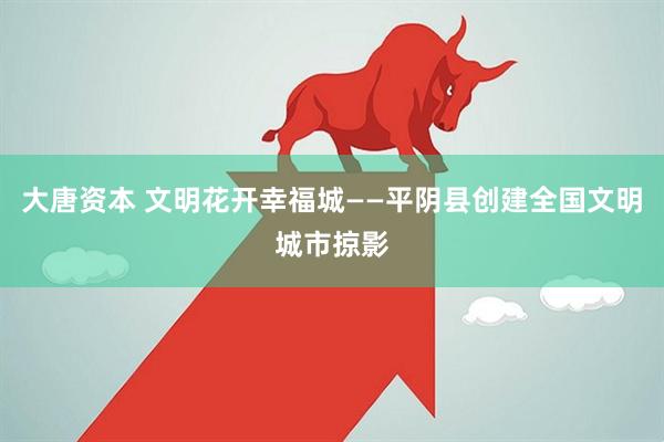 大唐资本 文明花开幸福城——平阴县创建全国文明城市掠影