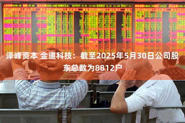 泽峰资本 金道科技：截至2025年5月30日公司股东总数为8812户