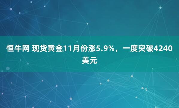 恒牛网 现货黄金11月份涨5.9%，一度突破4240美元