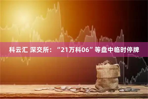 科云汇 深交所：“21万科06”等盘中临时停牌