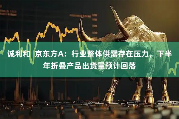 诚利和 京东方A:行业整体供需存在压力,下半年折叠产品出货量预计回落